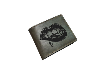 Skull Spider Leather Wallet: Handmade Horror Art Gift