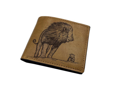Lion Cub Art Leather Wallet, Father's Day Gift