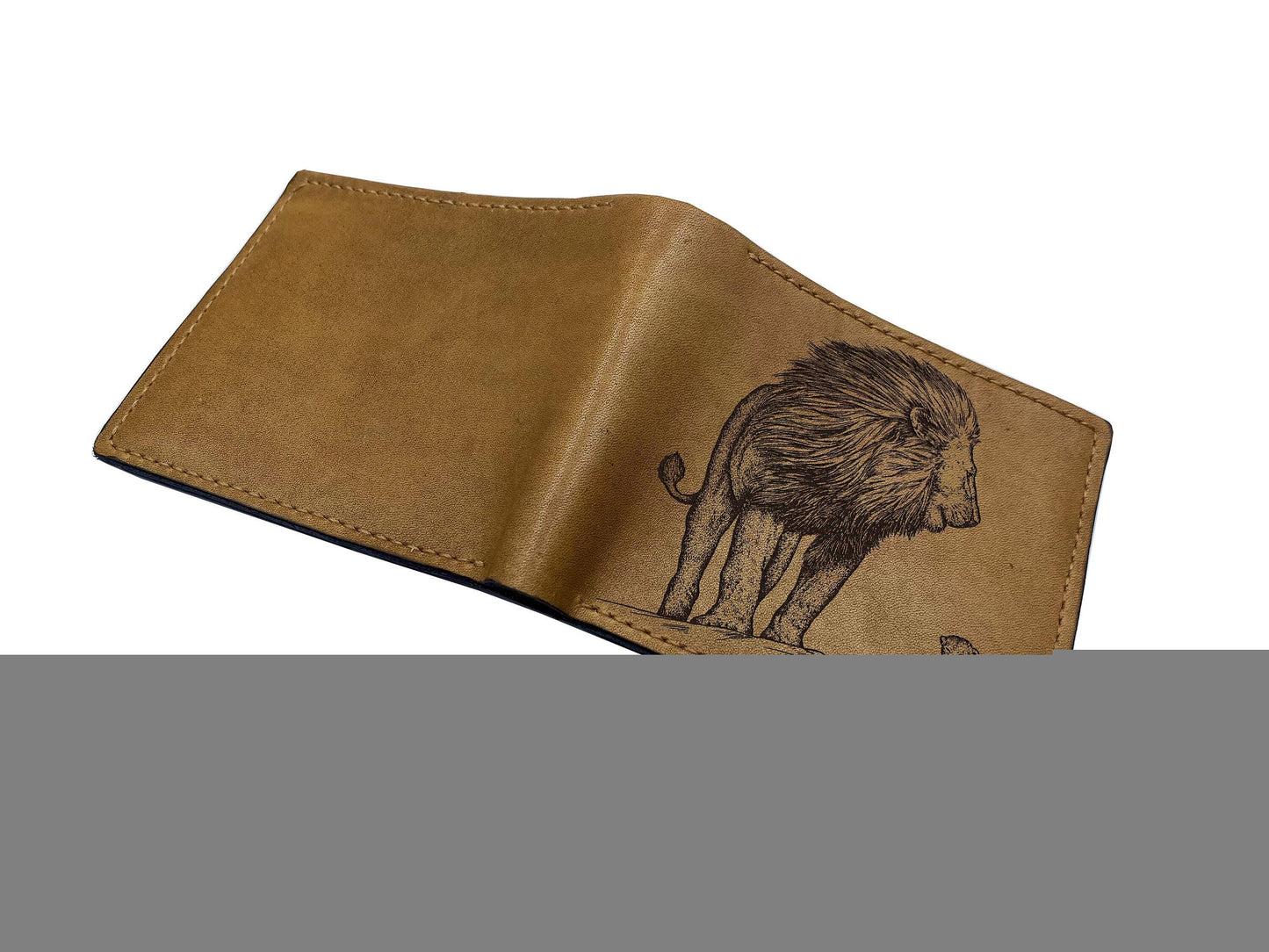 Lion Cub Art Leather Wallet, Father's Day Gift