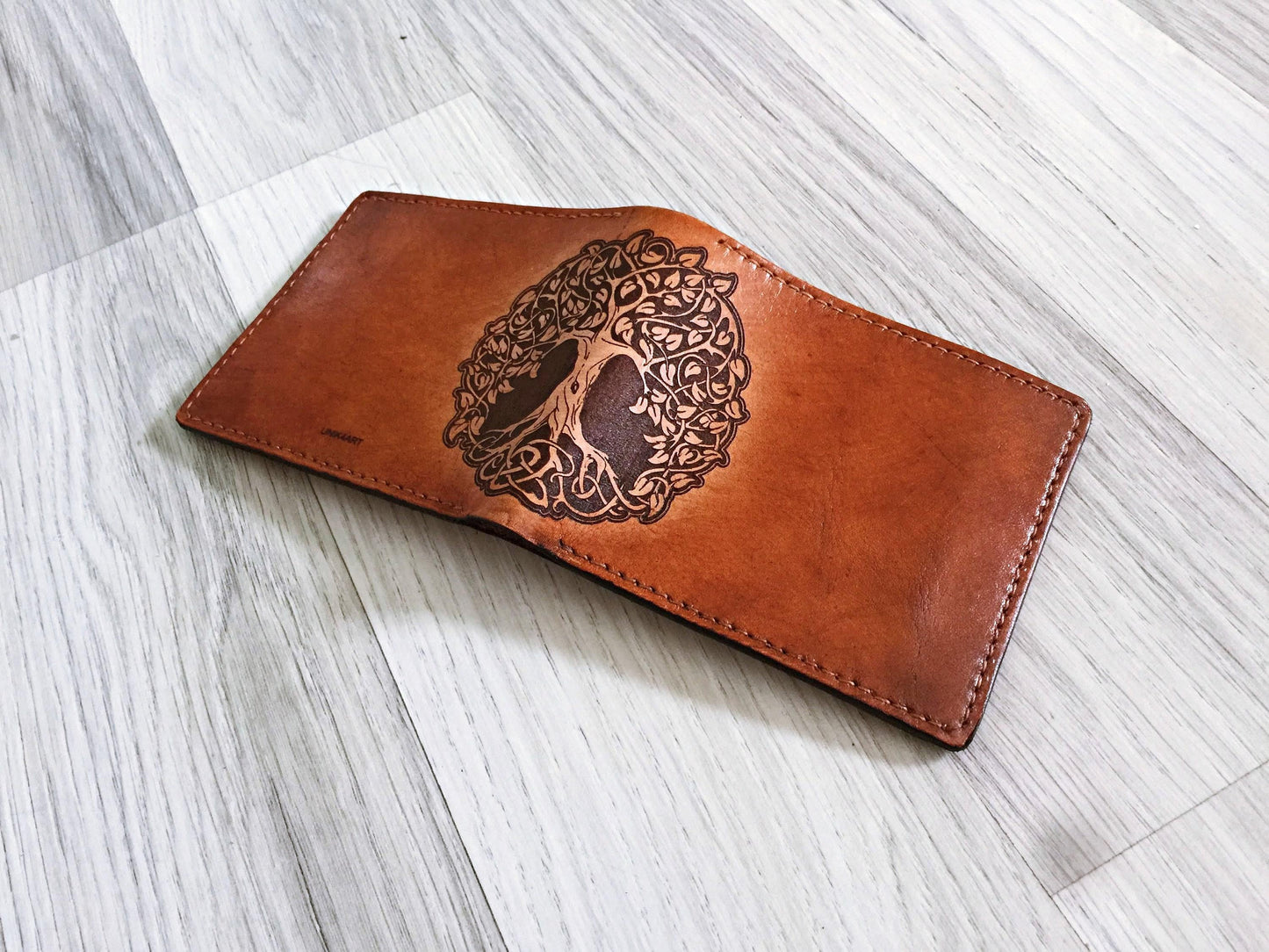 Tree Of Life Celtic Leather Wallet, Rfid Blocking, Personalized Gift